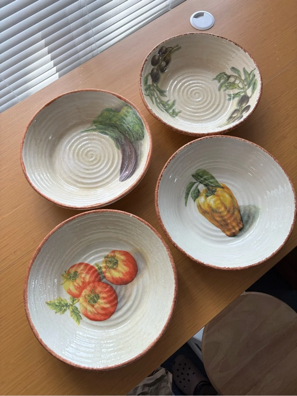 Williams Sonoma Jardin Potager Set of 4 Pasta Bowls 2001-2007 Italy